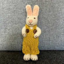 Load image into Gallery viewer, White bunny with lavender dress &amp; book
