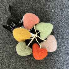 Load image into Gallery viewer, Decoration - set of 6 burnt colours mini hearts

