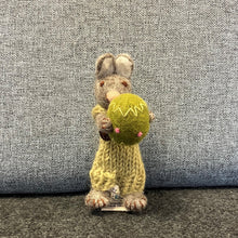 Load image into Gallery viewer, White bunny with purple dress &amp; yellow egg
