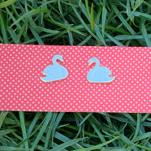 Load image into Gallery viewer, Swans enamel earrings
