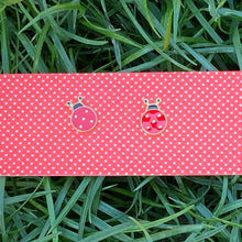 Load image into Gallery viewer, Ladybird enamel earrings
