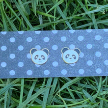 Load image into Gallery viewer, Panda enamel earrings

