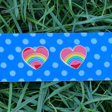 Load image into Gallery viewer, Rainbow hearts enamel earrings
