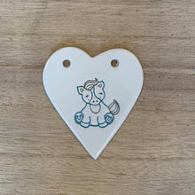 Load image into Gallery viewer, Horse handmade ceramic heart
