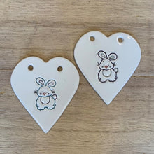 Load image into Gallery viewer, Bunny handmade ceramic heart
