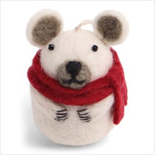 Load image into Gallery viewer, Christmas decoration - ice bear with scarf

