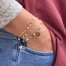 Load image into Gallery viewer, Lerna multicolour gemstone &amp; gold charm bracelet
