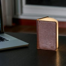 Load image into Gallery viewer, Mini brown leather smart book light
