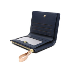 Load image into Gallery viewer, Compact purse with rose gold stars - navy
