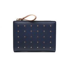 Load image into Gallery viewer, Compact purse with rose gold stars - grey
