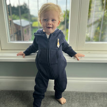 Load image into Gallery viewer, Onesie - navy with giraffe patch
