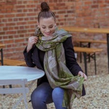 Load image into Gallery viewer, Kew passion flower scarf - stone
