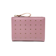 Load image into Gallery viewer, Compact purse with rose gold stars - navy
