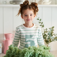 Load image into Gallery viewer, No 5 T-shirt - seafoam &amp; white breton stripe
