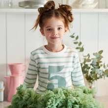 Load image into Gallery viewer, No 3 T-shirt - Seafoam &amp; white breton stripe
