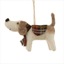 Load image into Gallery viewer, Felt tartan dog hanging dec
