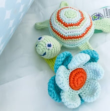 Load image into Gallery viewer, Crochet turtle rattle - green
