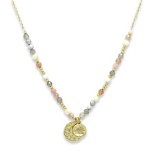 Load image into Gallery viewer, Zeus dusky pink gemstone beaded necklace
