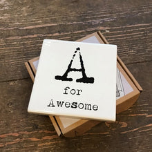 Load image into Gallery viewer, Alphabet ceramic coaster
