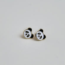 Load image into Gallery viewer, Panda enamel earrings
