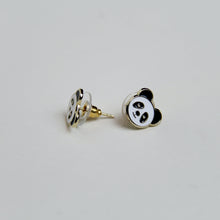 Load image into Gallery viewer, Panda enamel earrings
