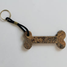 Load image into Gallery viewer, Cork bone keyring - ice grey
