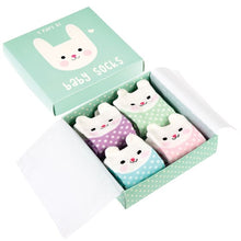 Load image into Gallery viewer, Bonnie the bunny design baby socks (set of 4 pairs)
