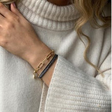 Load image into Gallery viewer, Handmade Hulusai black &amp; gold woven bracelet
