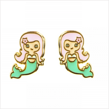 Load image into Gallery viewer, Mermaid enamel earrings
