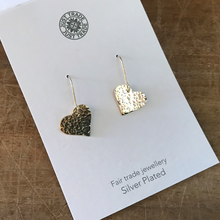Load image into Gallery viewer, Silver plated heart earrings
