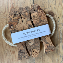 Load image into Gallery viewer, 3 fish marbled cork trivet

