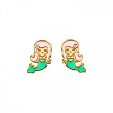 Load image into Gallery viewer, Mermaid enamel earrings
