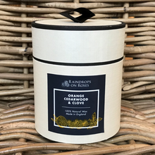 Load image into Gallery viewer, Raindrops on Roses candle - orange, cedarwood &amp; clove
