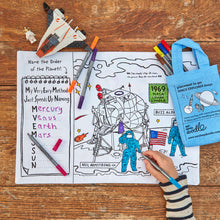 Load image into Gallery viewer, Space explorer placemat to go - colour in &amp; learn

