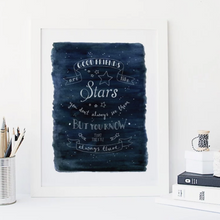 Load image into Gallery viewer, Good friends are like stars A5 white framed print
