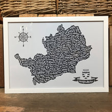 Load image into Gallery viewer, Hertfordshire map white frame
