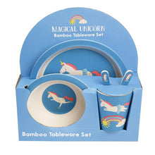 Load image into Gallery viewer, Magical unicorn bamboo tableware set
