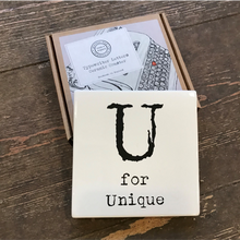 Load image into Gallery viewer, Alphabet ceramic coaster
