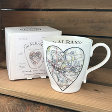 Load image into Gallery viewer, St Albans mug heart (St Albans inside &amp; inc. box)
