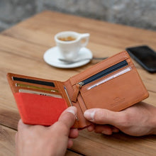 Load image into Gallery viewer, Leather wallet - orange brick
