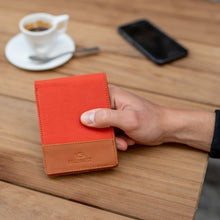 Load image into Gallery viewer, Leather wallet - orange brick
