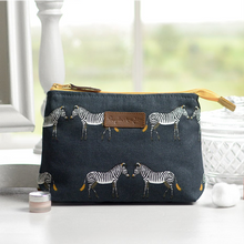 Load image into Gallery viewer, Canvas wash bag - zebra
